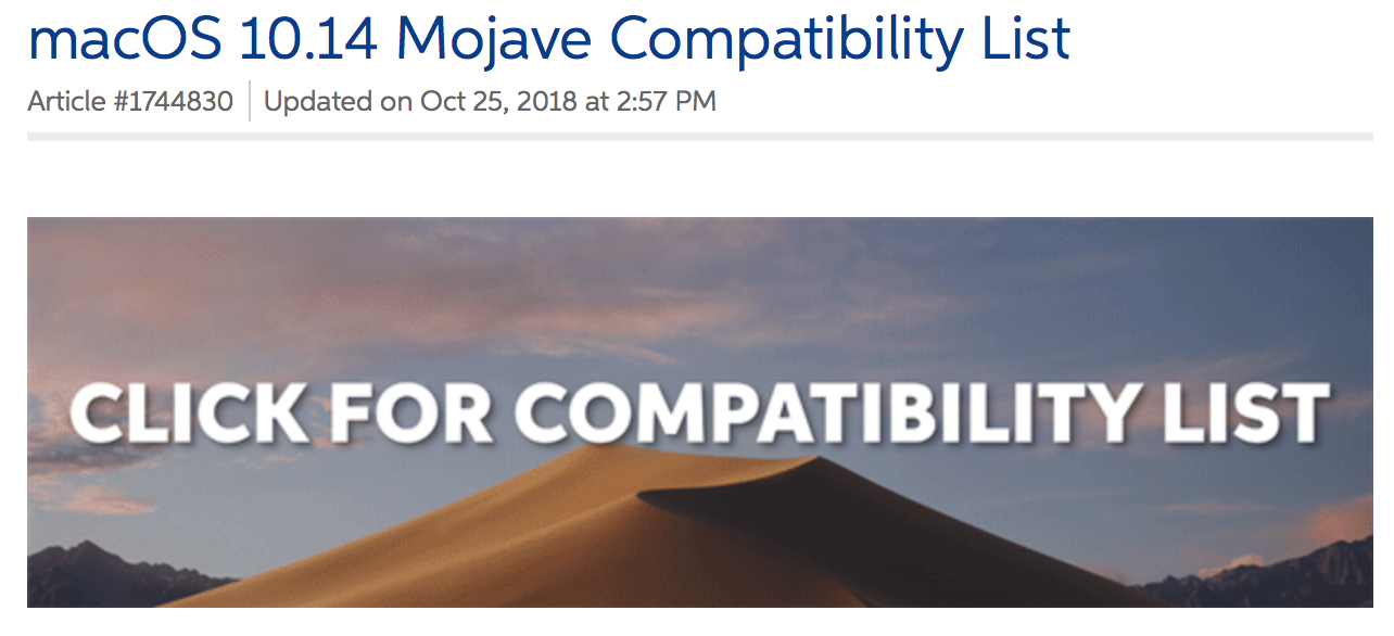 macos mojave list of macos components